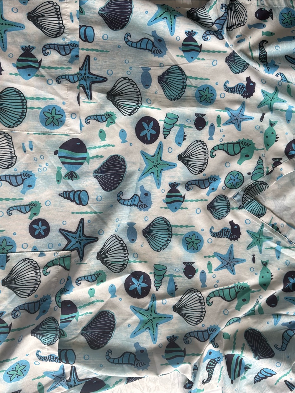 Ocean Theme Scrub Top